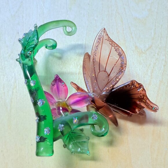 Ashton Drake Art Glass Ornament VTG Heirloom Butterfly Dewdrop Garden Friends - Picture 2 of 15